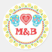 Sugar Skulls rond sticker (Voorkant)