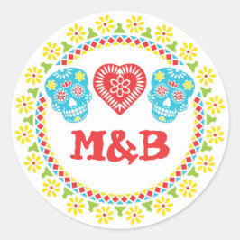 Sugar Skulls rond sticker