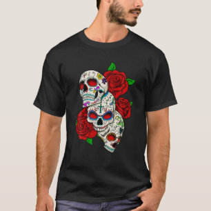 Sugar Skulls Rozen Dag van het Dode T-Shirt