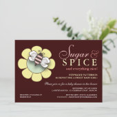 Sugar & Spice Baby Girl Baby shower Uitnodiging (Staand voorkant)