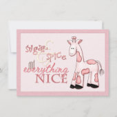 Sugar & Spice Baby Girl Pink Shower Uitnodiging (Voorkant)