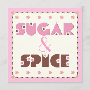 Sugar & Spice baby meisje douche uitnodiging