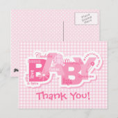 Sugar & Spice Bunny Bedankt Briefkaart (Voorkant / Achterkant)