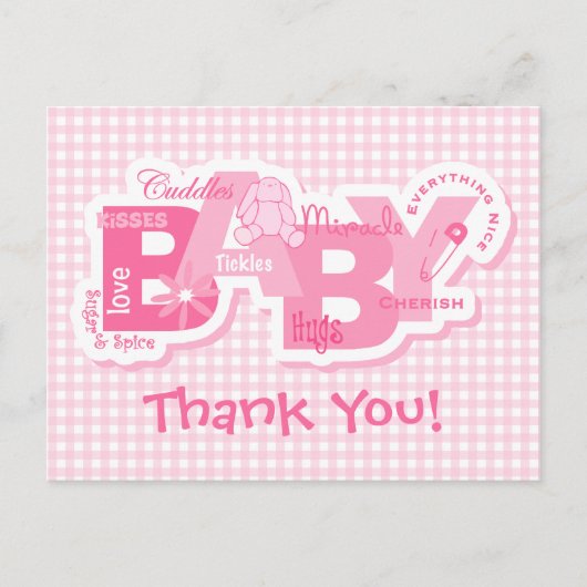 Sugar & Spice Bunny Bedankt Briefkaart (Voorkant)