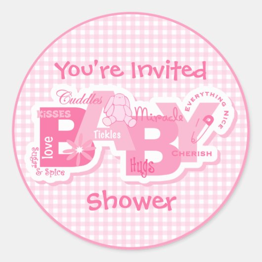 Sugar & Spice Bunny Shower Sticker (Voorkant)