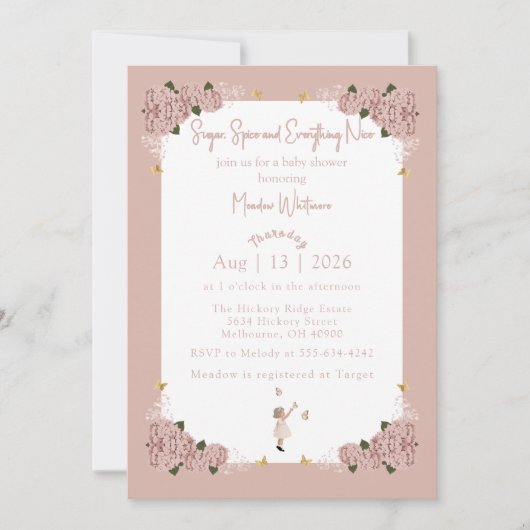 Sugar, Spice & Everything Nice - Invitation Kaart (Voorkant)