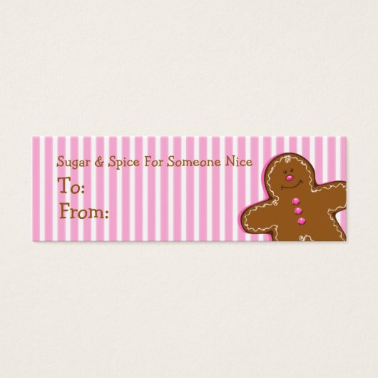Sugar & Spice Gingerbread Custom Gift Label Mini Visitekaartjes (Voorkant)