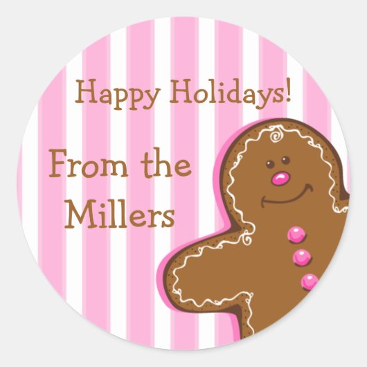 Sugar & Spice Gingerbread Custom Gift Label Sticke (Voorkant)