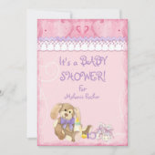 Sugar & Spice, Meisje Baby shower Uitnodiging (Voorkant)
