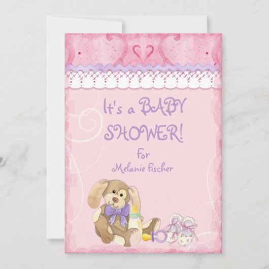 Sugar & Spice, Meisje Baby shower Uitnodiging (Voorkant)