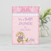 Sugar & Spice, Meisje Baby shower Uitnodiging (Staand voorkant)