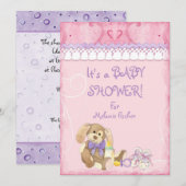 Sugar & Spice, Meisje Baby shower Uitnodiging (Voorkant / Achterkant)