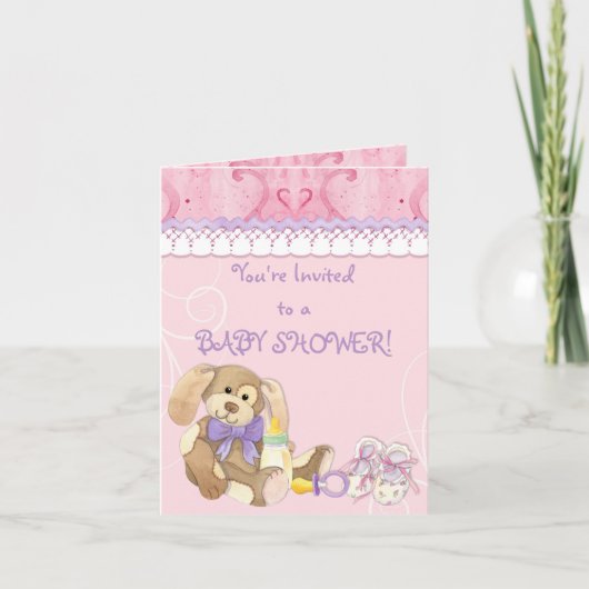 Sugar & Spice, Meisje Baby shower Uitnodiging (Voorkant)