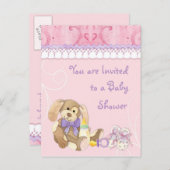 Sugar & Spice, Meisje Baby shower Uitnodiging (Voorkant / Achterkant)