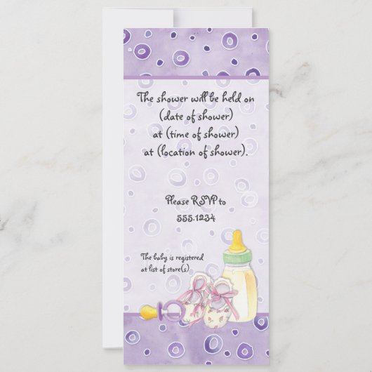 Sugar & Spice, Meisje Baby shower Uitnodiging (Achterkant)