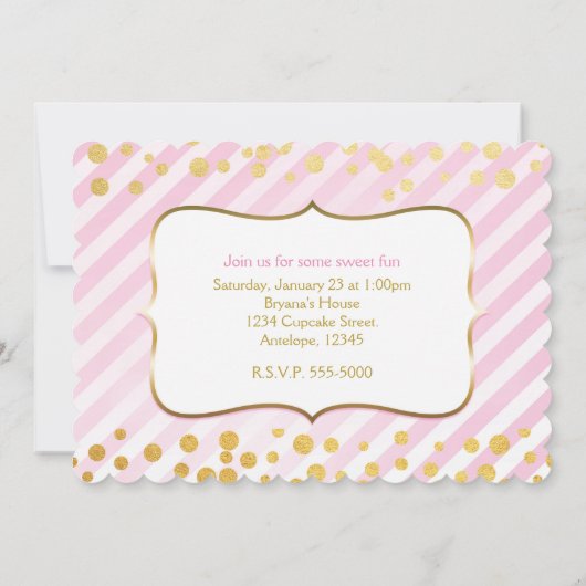 Sugar & Spice Pink Gold Photo Party Uitnodiging (Achterkant)