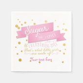 Sugar & Spice Roze & Goud Baby shower servetten (Voorkant)