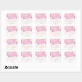 Sugar & Spice Roze & Goud Gestreepte Favor Sticker (Vel)
