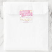 Sugar & Spice Roze & Goud Gestreepte Favor Sticker (Tas)