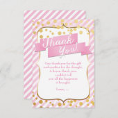 Sugar & Spice Roze & Goud Verjaardag Bedankt Card (Voorkant / Achterkant)