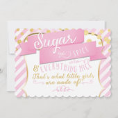 Sugar & Spice Roze Gouden Verjaardag Uitnodiging (Voorkant)
