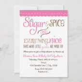 Sugar & Spice Typography Baby shower Uitnodiging (Voorkant)