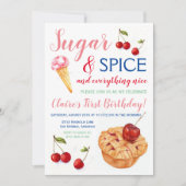 Sugar & Spice Zoete Verjaardag Uitnodiging (Voorkant)