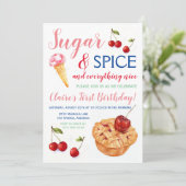 Sugar & Spice Zoete Verjaardag Uitnodiging (Staand voorkant)