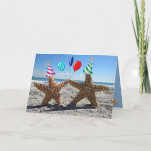 Sugar Starfish on the Beach - gevouwen Kaart