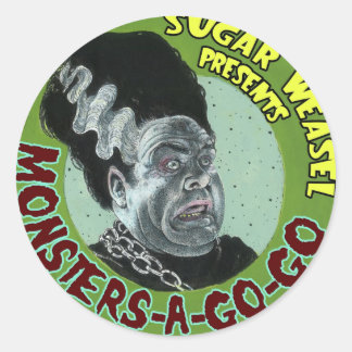 Sugar Weasel cadeaus Monsters-A-Go-Go Ronde Sticker