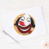 Sugar Weasel de Clown Cartoon Head Ronde Sticker (Envelop)