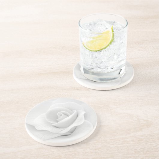 Sugar White Rose Zandsteen Onderzetter (Zijkant)