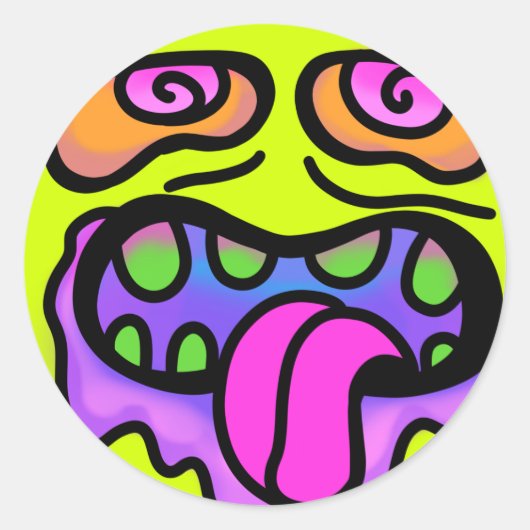 Sugar Zombie Pop Art Ronde Sticker (Voorkant)