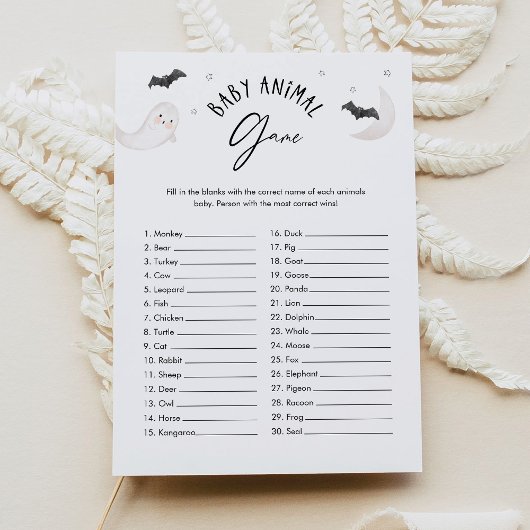 SUGARBOO Baby Animal Minimalistisch Baby shower sp Kaart