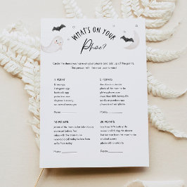 SUGARBOO Baby shower Wat is er op uw telefoon spel Kaart