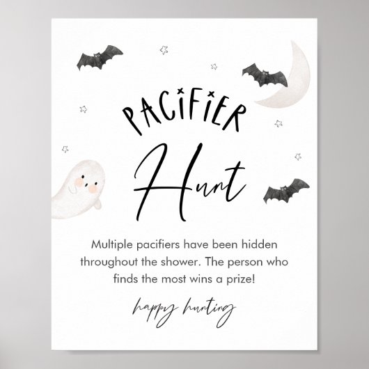 SUGARBOO Fopspeen Hunt Baby shower Spel Teken Poster (Voorkant)