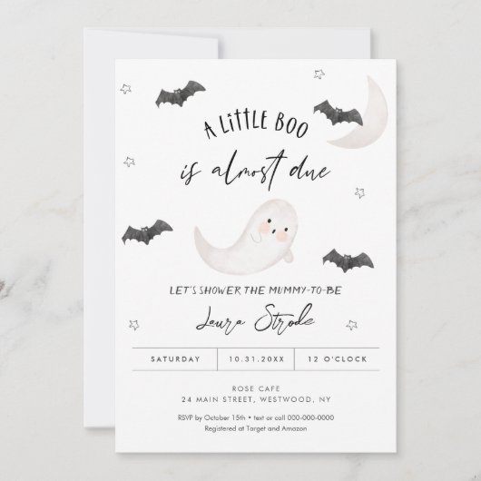 SUGARBOO Halloween Baby shower Invitation Kaart (Voorkant)