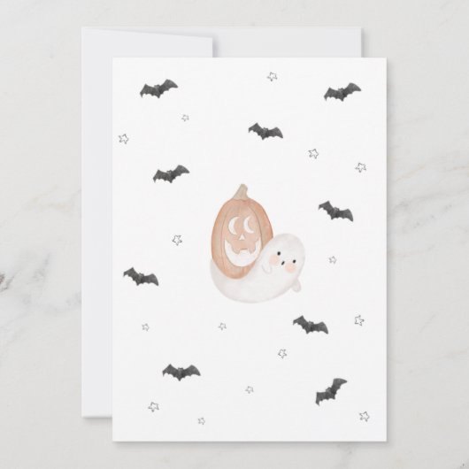 SUGARBOO Halloween Baby shower Invitation Kaart (Achterkant)