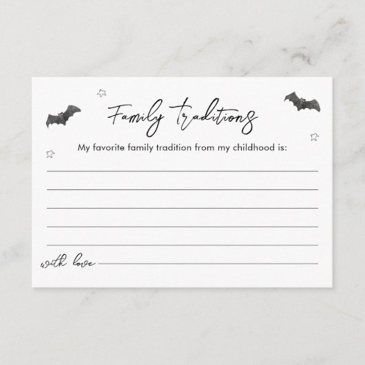 SUGARBOO Halloween Family Traditions Baby shower Informatiekaartje (Voorkant)