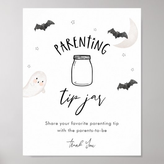 SUGARBOO Halloween Ouderschap Tip Jar Sign Poster (Voorkant)