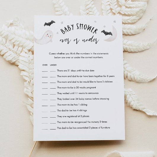 SUGARBOO Halloween Over of Onder Baby shower Spel Kaart