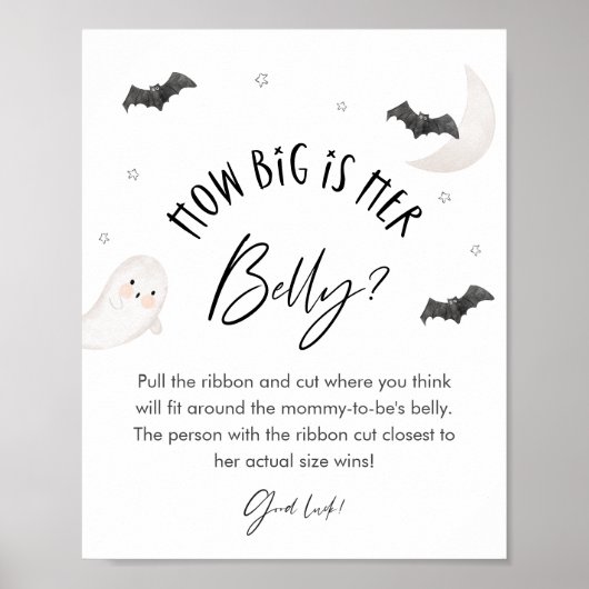 SUGARBOO Hoe groot is haar buik Baby shower spel Poster (Voorkant)