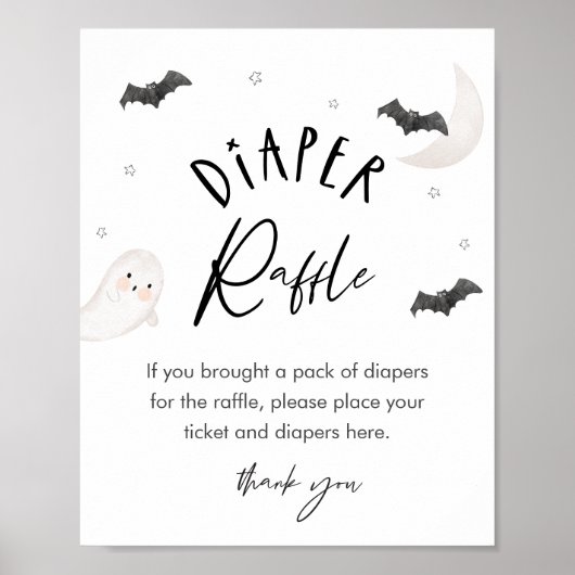 SUGARBOO Luier Raffle Baby shower Spel Sign Poster (Voorkant)