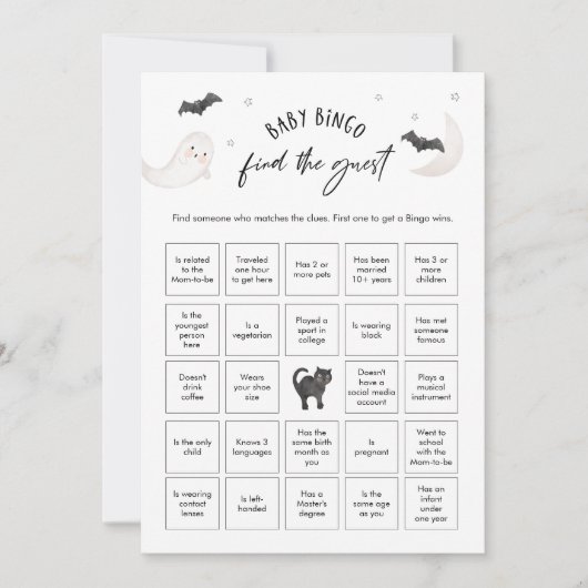 SUGARBOO Vind de gast Baby Bingo spel Kaart (Voorkant)