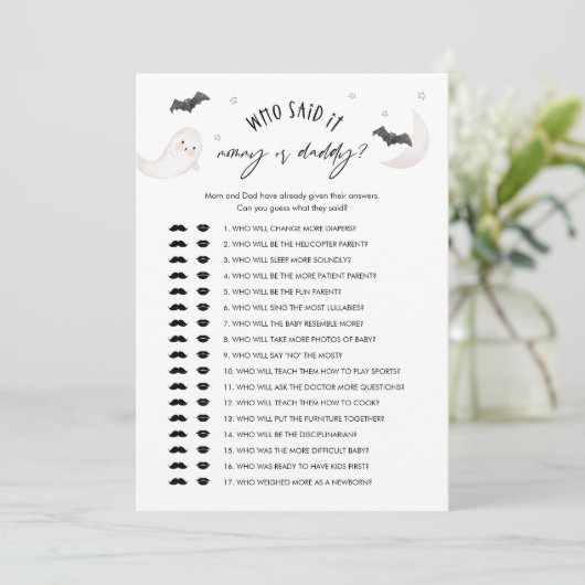 SUGARBOO Wie zei het Mama of Papa Baby Game Kaart (Staand voorkant)