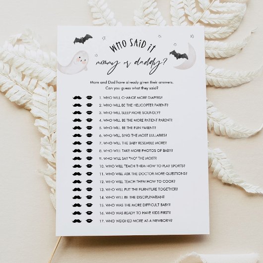 SUGARBOO Wie zei het Mama of Papa Baby Game Kaart