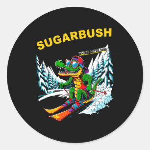Sugarbush Gator Adventure Wintersport liefhebber Ronde Sticker