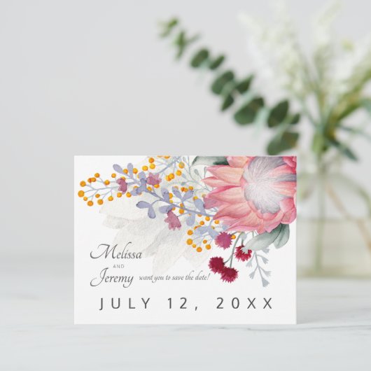 Sugarbush Protea Tropical Bewaar de datum Briefkaart (Staand voorkant)