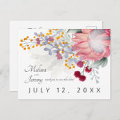 Sugarbush Protea Tropical Bewaar de datum Briefkaart (Voorkant / Achterkant)