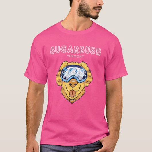 Sugarbush Vermont - Funny Dog Ski Googles T-shirt (Voorkant)